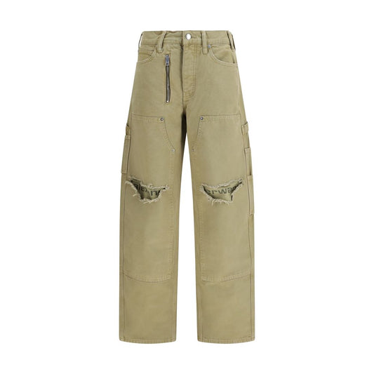 Cargo Pants by Alexander Wang for women in cotton bicolour presents a on trend silhouette, artfully finished with a on trend relaxed-fit & regular-fit, long, and mid rise for a sophisticated look.