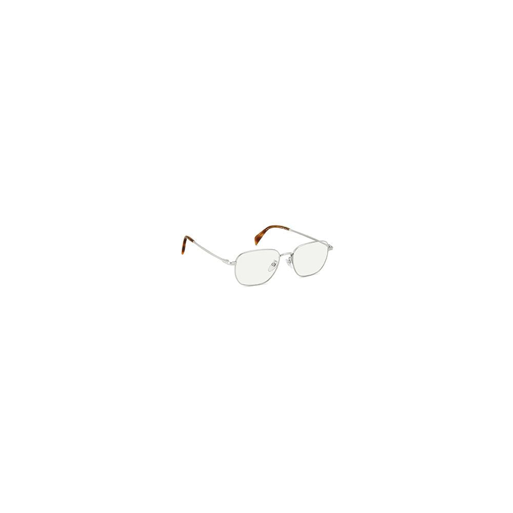 Eyeglasses Frames by David Beckham for men in gray showcases a reflective silhouette, artfully incorporating a sophisticated gunmetal coloured frame with a distinct full-frame frame design.