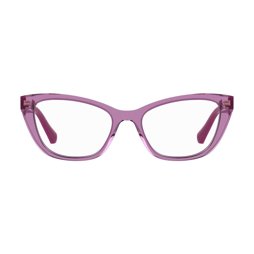 Eyeglasses Frames by Love Moschino for women in cellulose propionate multicolor features a refined silhouette, showcasing a refined purple coloured frame and full-frame frame design for a sophisticated, premium look.
