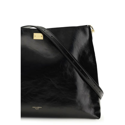 Large Shoulder Bag by Dolce & Gabbana for women in bos taurus calfskin leather & bio- acetate black showcases a enviable silhouette, artfully detailed with a secure , organized , and versatile shoulder-strap & adjustable-strap for a enviable look.