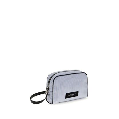 Handbag by Dolce & Gabbana for unisex in polyester polyurethane bos taurus calf leather & cotton blue, palladium, patterned & striped features a contemporary silhouette, showcasing a secure zipper, ample cardholder, and contemporary handle for a sophisticated look.