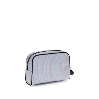 Handbag by Dolce & Gabbana for unisex in polyester polyurethane bos taurus calf leather & cotton blue, palladium, patterned & striped features an refined silhouette, showcasing a secure zipper, ample cardholder, and versatile handle for a sophisticated refined aesthetic.