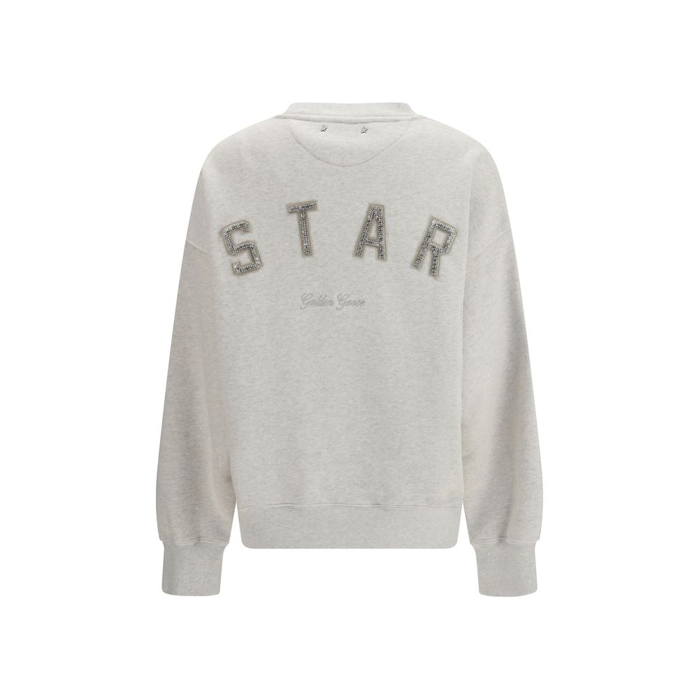 Sweatshirt by Golden Goose for women in cotton gray, gold & signature features an enviable silhouette, showcasing a premium and refined crew neckline for a truly enviable finish.