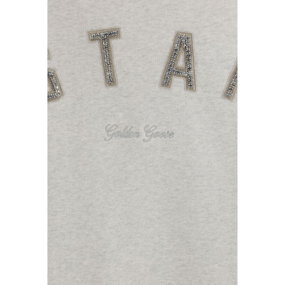 Sweatshirt by Golden Goose for women in cotton gray, gold & signature showcases a slouchy chic silhouette, artfully detailed with a slouchy chic and for a slouchy chic finish.