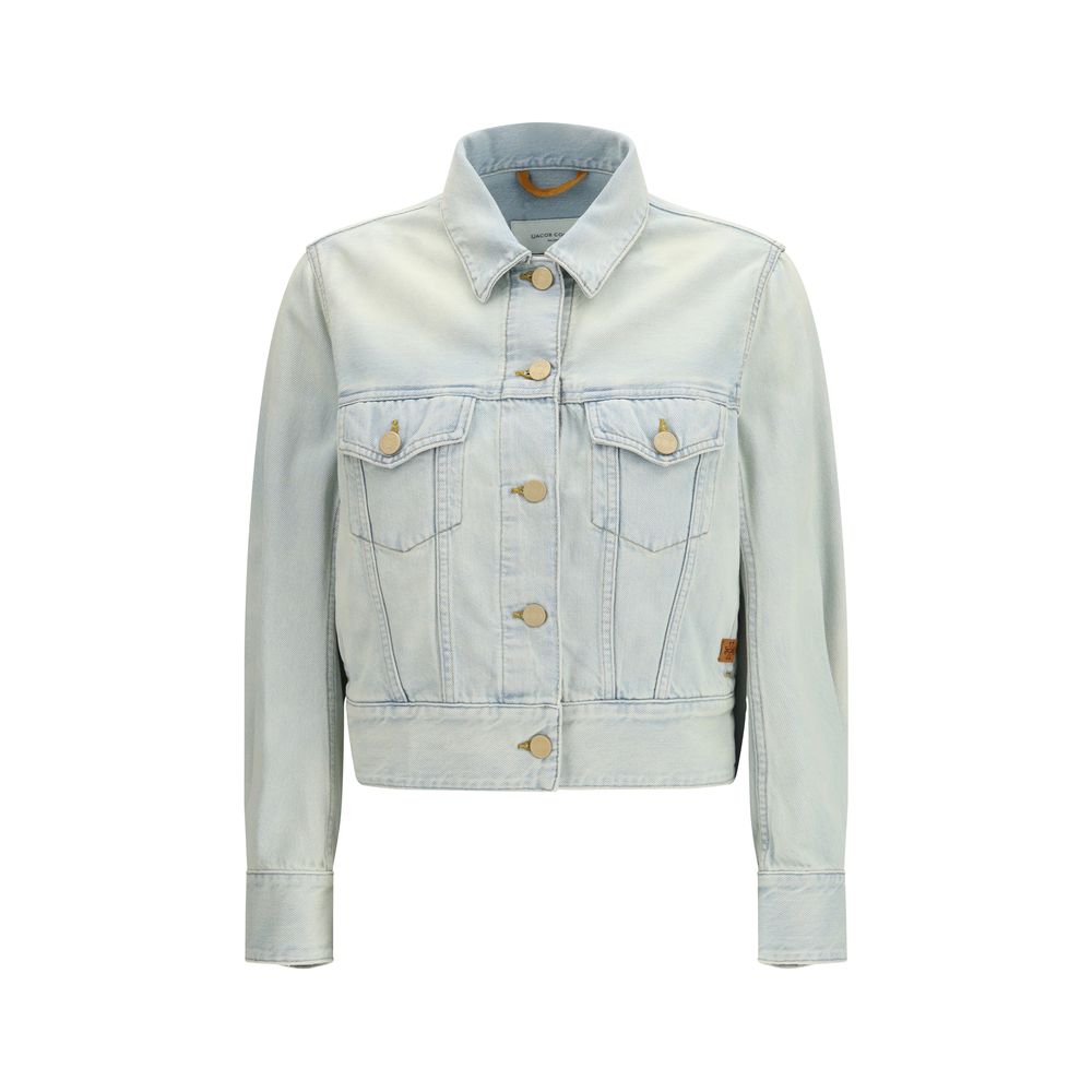 Trucker Jacket by Jacob Cohen for women in lyocell & denim cotton blue features a dramatic silhouette, showcasing a sophisticated and distinctive pockets for a dramatic aesthetic.