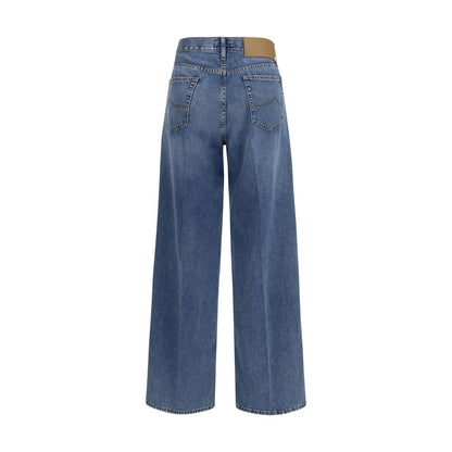 Jeans by Jacob Cohen for women in denim cotton blue & signature features an sophisticated and relaxed-fit, regular-fit & wide with a precise long, creating a sophisticated and sophisticated silhouette.