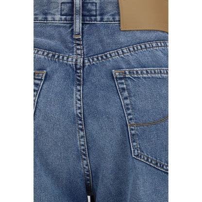 Jeans by Jacob Cohen for women in denim cotton blue & signature presents a tailored silhouette, showcasing a tailored relaxed-fit, regular-fit & wide and long cut with a refined for a truly tailored aesthetic.