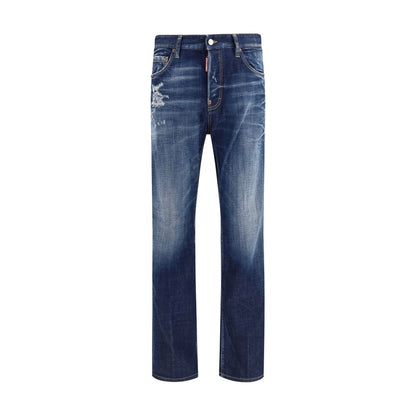 Jeans by Dsquared² for men in stretch denim cotton blue features an sophisticated and regular-fit with a precise long, creating a sophisticated and sophisticated silhouette.