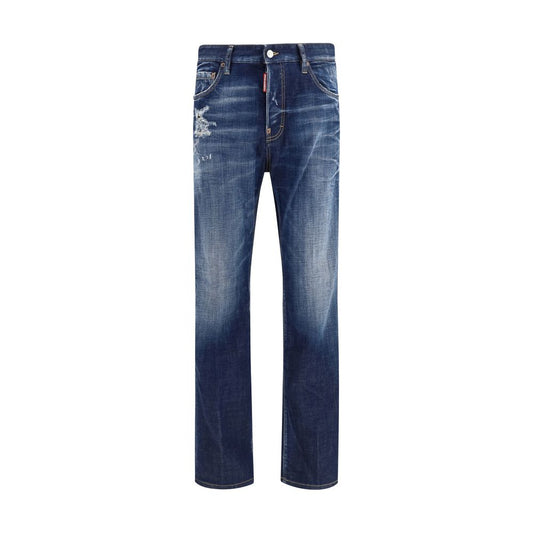 Jeans by Dsquared² for men in stretch denim cotton blue features an sophisticated and regular-fit with a precise long, creating a sophisticated and sophisticated silhouette.