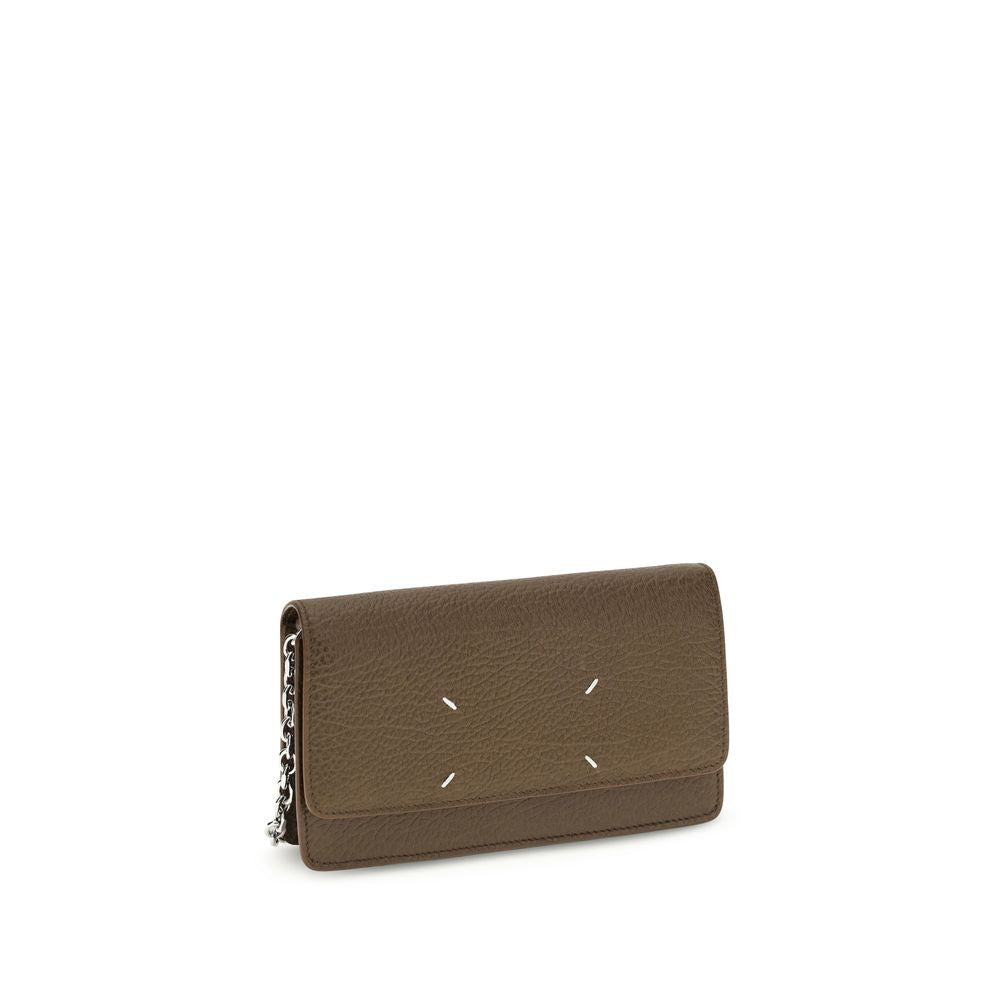Cardholder Wallet by Maison Margiela for women in bos taurus calf grained leather brown presents a streamlined silhouette, showcasing the sophisticated design of the Bos Taurus Calf Grained Leather Cardholder Wallet collection with functional card-organization compact-design.