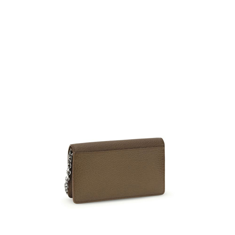 Cardholder Wallet by Maison Margiela for women in bos taurus calf grained leather brown showcases a discerning silhouette, artfully capturing the essence of Bos Taurus Calf Grained Leather Cardholder Wallet with its functional card-organization compact-design.