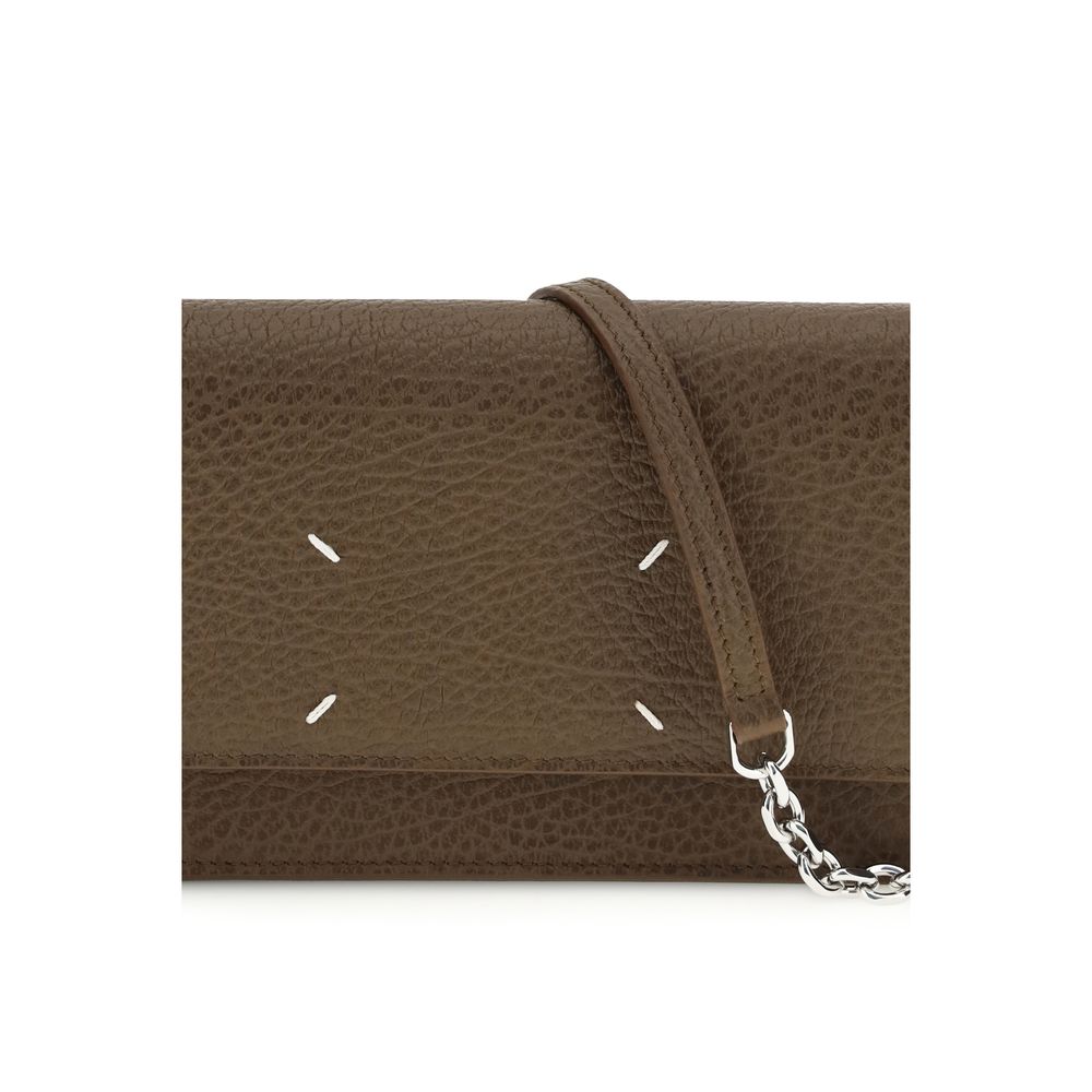 Cardholder Wallet by Maison Margiela for women in bos taurus calf grained leather brown features a sleek silhouette, showcasing the sleek Bos Taurus Calf Grained Leather Cardholder Wallet design with sophisticated card-organization compact-design for a premium look.