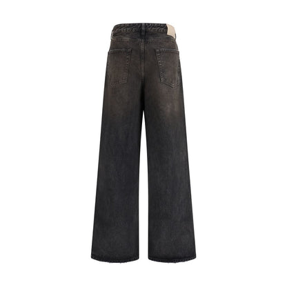 Jeans by Our Legacy for women in denim cotton black & herringbone features an refined tailoring silhouette, showcasing a premium straight, relaxed-fit & regular-fit with a high rise and long cut for a refined tailoring look.
