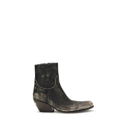 Balenciaga Women's Bos Taurus Calf Leather Ankle Mid-Calf Boots - Black