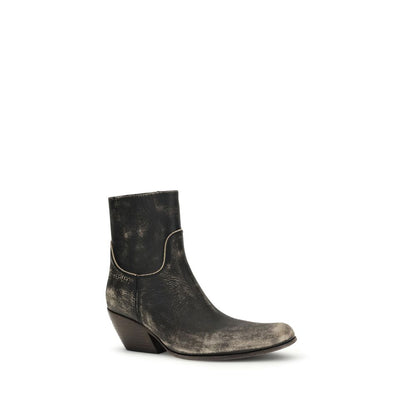 Balenciaga Women's Bos Taurus Calf Leather Ankle Mid-Calf Boots - Black
