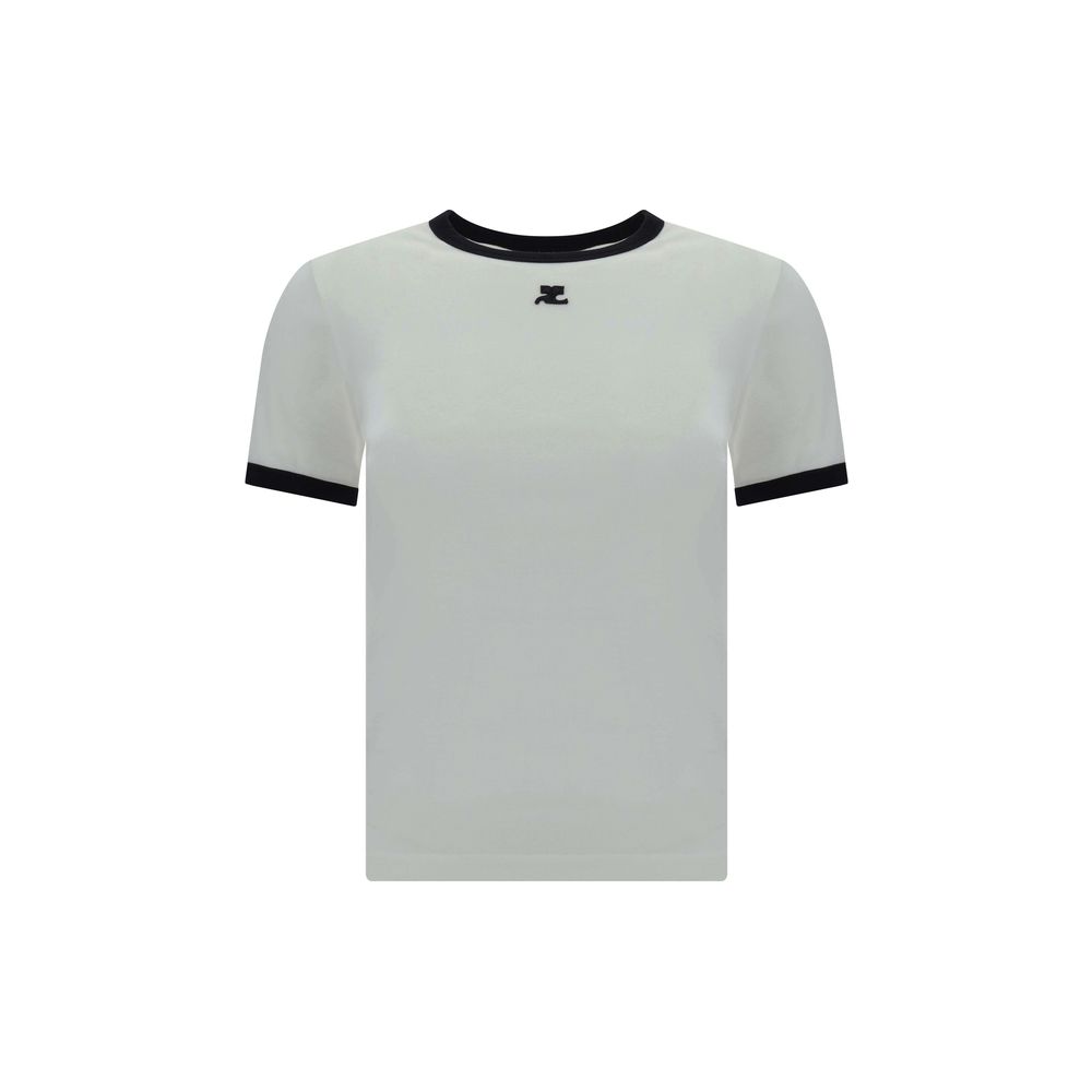 T-Shirt by Courrèges for women in cotton white features an on trend silhouette, perfectly showcasing a on trend and crew neckline for an elevated aesthetic.