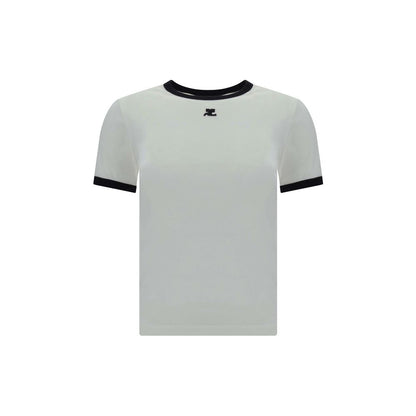T-Shirt by Courrèges for women in cotton white features an on trend silhouette, perfectly showcasing a on trend and crew neckline for an elevated aesthetic.
