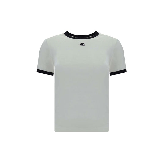 T-Shirt by Courrèges for women in cotton white features an on trend silhouette, perfectly showcasing a on trend and crew neckline for an elevated aesthetic.