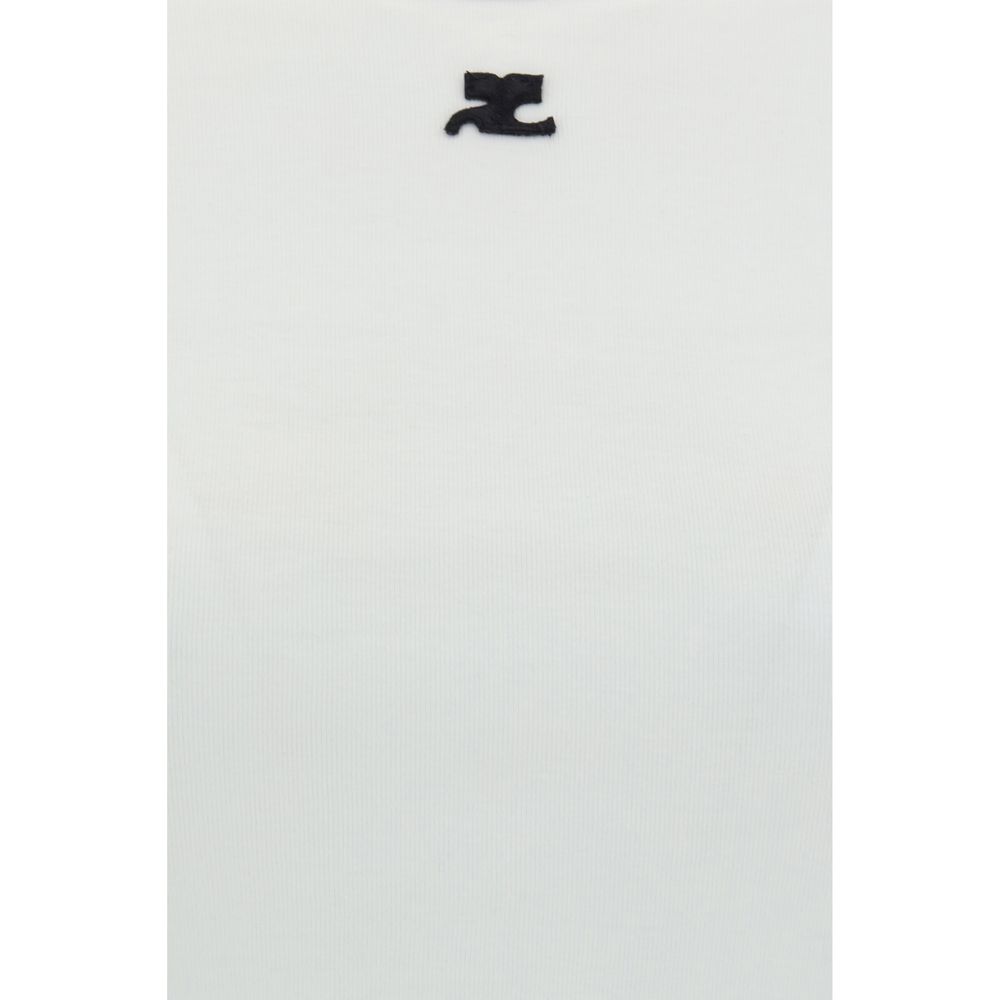 T-Shirt by Courrèges for women in cotton white features an on trend silhouette, perfectly showcasing a on trend and crew neckline for an elevated aesthetic.