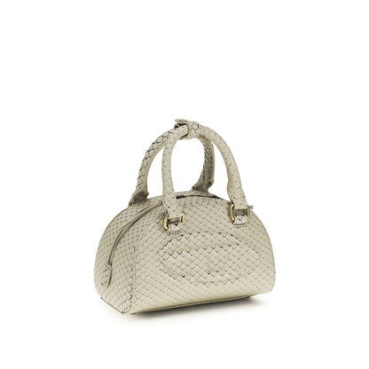 Dome Handbag by Diesel for women in bos taurus calf leather beige features a signature silhouette, showcasing a secure snap & zipper and signature with versatile shoulder-strap, adjustable-strap & handle for a sophisticated look.