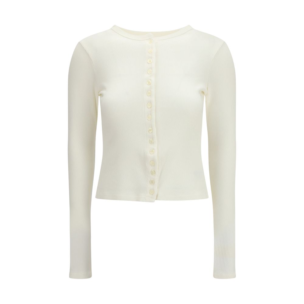 Citizens of Humanity Women's Regular Fit Crew Neck Cotton & Lyocell Cardigan - Natural White