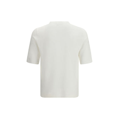 T-Shirt by Lardini for men in linen & cotton white showcases a chic silhouette, artfully detailed with a chic and for a chic finish.