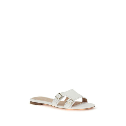 Flat Sandals by Santoni for women in bos taurus calf leather white features an effortlessly chic silhouette from the Women's Bos Taurus Calf Leather Flat Sandals collection, showcasing a effortlessly chic flat and elegant .