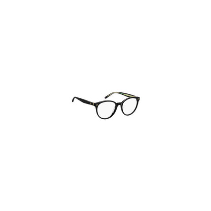 Eyeglasses Frames by Tommy Hilfiger for women in acetate black features a refined silhouette, showcasing a refined black coloured frame and full-frame frame design for a sophisticated, premium look.