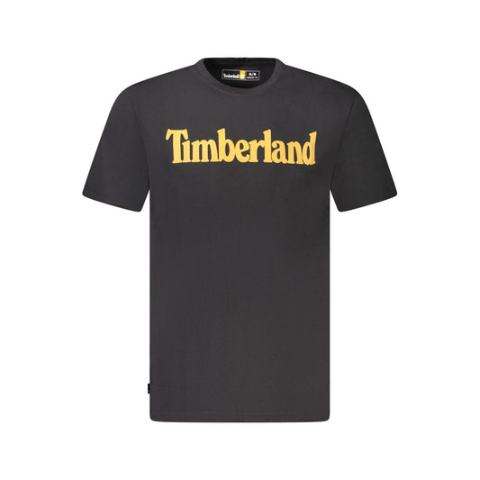 T-Shirt by Timberland for men in organic cotton black showcases a chic silhouette, artfully detailed with a chic crew neckline and for a chic finish.