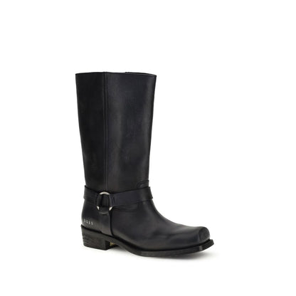 Ankle Biker Boots by Golden Goose for women in bos taurus calf leather black features an dynamic silhouette, showcasing the dynamic Women's Bos Taurus Calf Leather Ankle Biker Boots design with its distinctive and elegant square toe style.