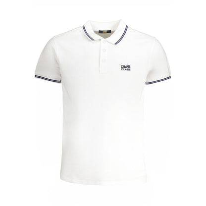 Polo Shirt by Cavalli Class for men in cotton white showcases a enviable silhouette, featuring a refined and for a enviable finish.