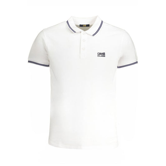 Polo Shirt by Cavalli Class for men in cotton white showcases a enviable silhouette, featuring a refined and for a enviable finish.