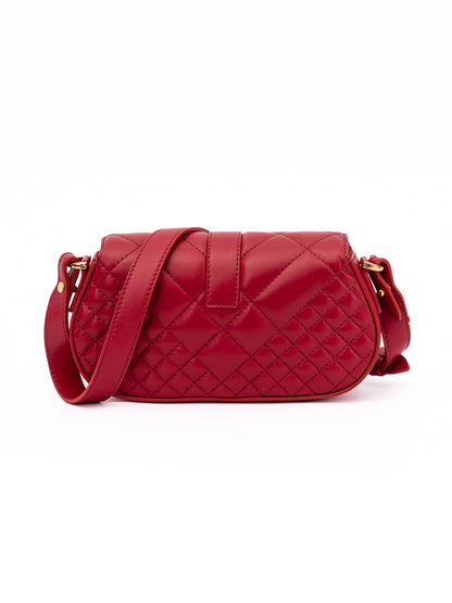 Medium Quilted Shoulder Bag by Versace for women in lamb leather red features a effortless chic silhouette with a secure , ample internal-pockets, and versatile shoulder-strap, adjustable-strap & handle for a effortless chic finish.