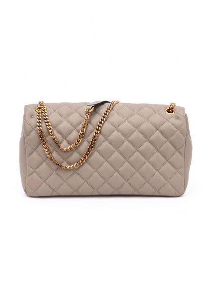 Medium Quilted Shoulder Bag by Versace for women in lamb leather beige features an effortlessly chic silhouette with a secure , ample internal-pockets, and versatile shoulder-strap & handle for effortlessly chic everyday luxury.