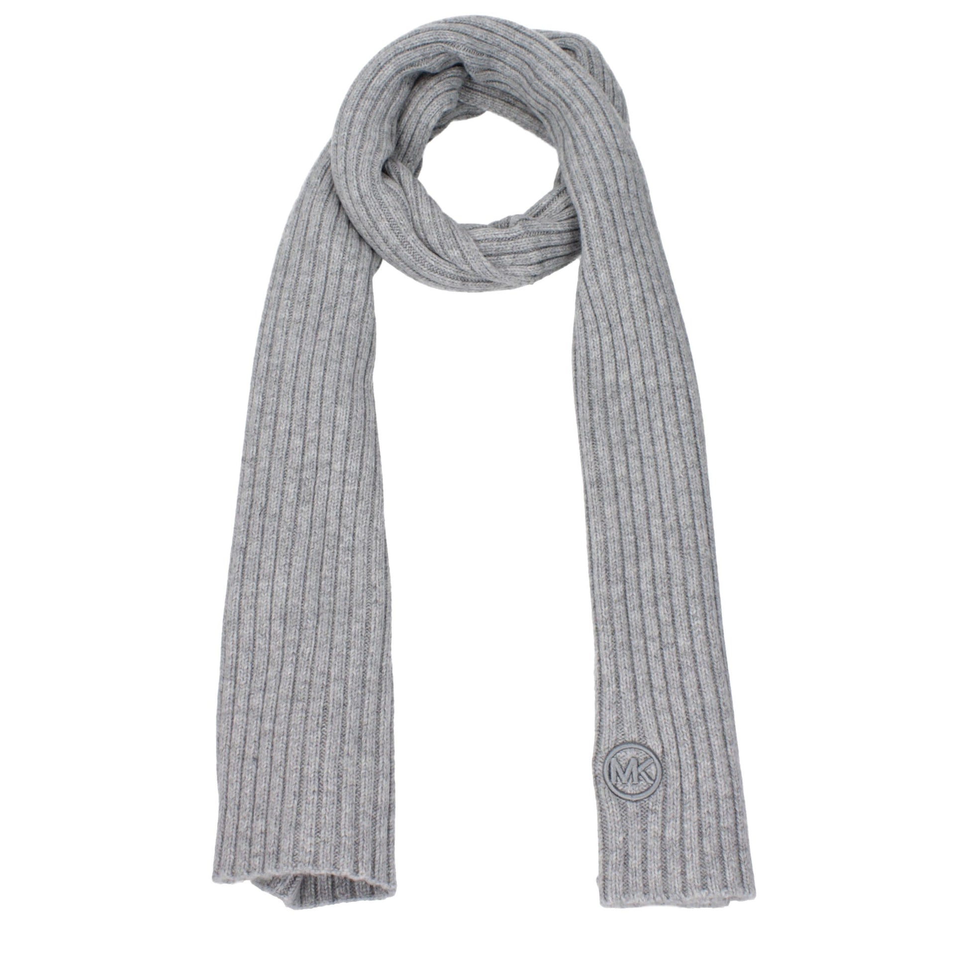 Scarf by Michael Kors for women in polyester gray showcases a on trend silhouette, artfully capturing the on trend essence of the Polyester Scarf design with a sophisticated finish.