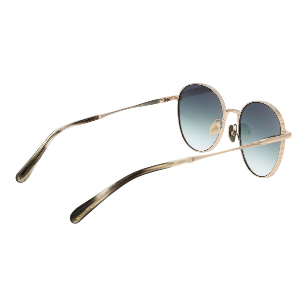 Sunglasses by Scotch & Soda for women in gold showcases a ethereal silhouette, featuring gold coloured frame full-rim panto frame design with gradient category-3-dark-tint lens for a ethereal finish.