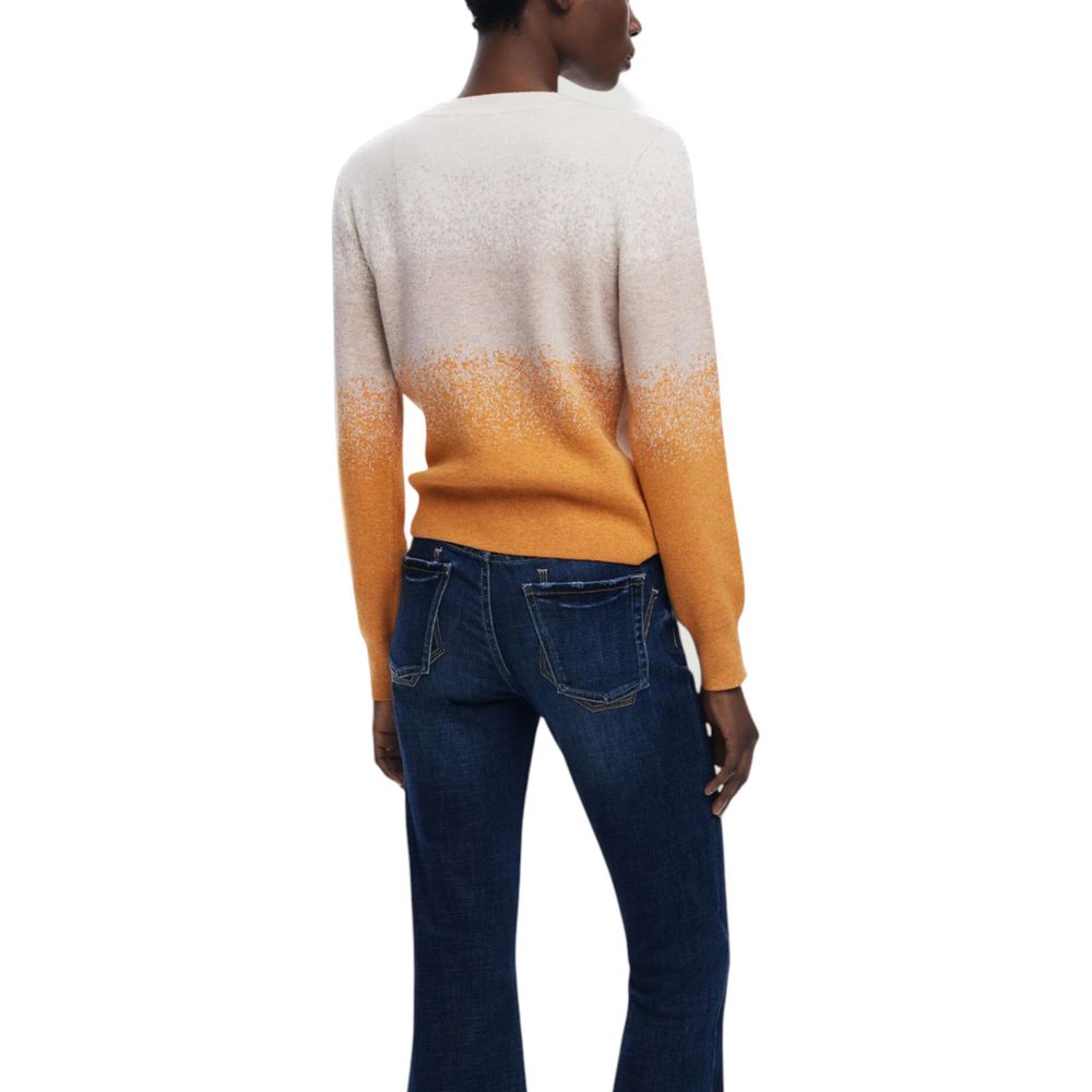 Sweatshirt by Desigual for women in polyamide polester viscose & wool gradient & beige showcases a slouchy chic silhouette, artfully detailed with a slouchy chic crew neckline and for a slouchy chic finish.