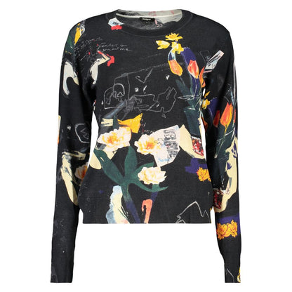 Sweatshirt by Desigual for women in linen polyamide & viscose black features an provocated silhouette, detailed with a provocated and a refined for a sophisticated aesthetic.