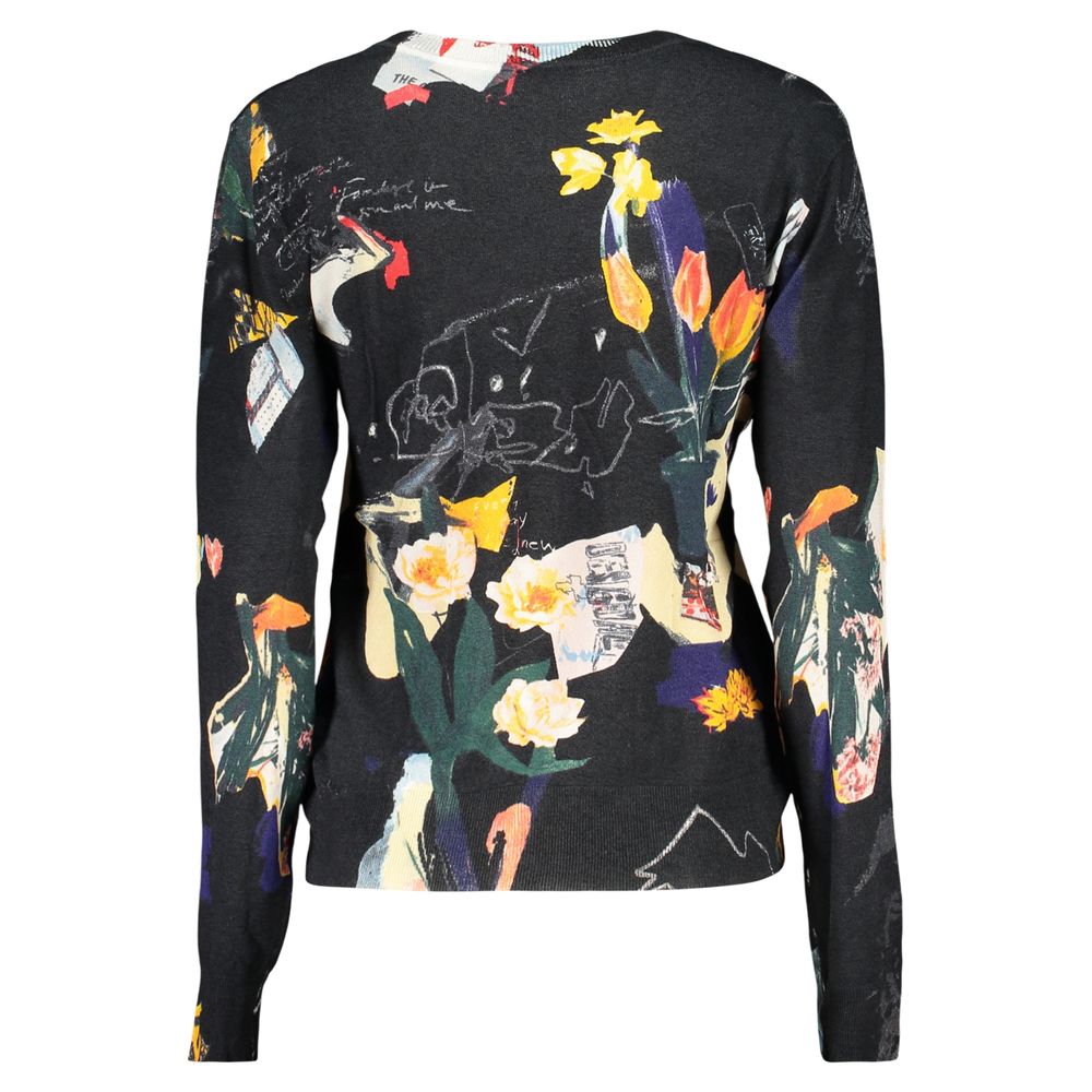 Sweatshirt by Desigual for women in linen polyamide & viscose black features a unrivaled silhouette with a refined and unrivaled detailing for a sophisticated look.