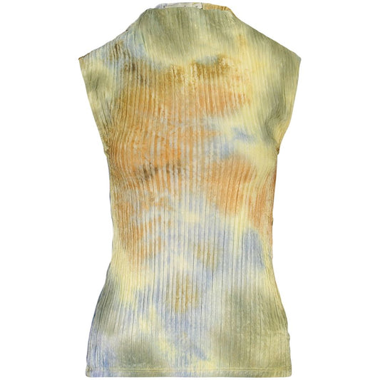 Tank Top by Desigual for women in stretch polyester yellow showcases a meticulous silhouette, artfully finished with a meticulous and sleeveless for a sophisticated, meticulous look.