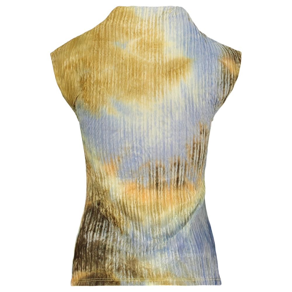 Tank Top by Desigual for women in stretch polyester yellow showcases a perennial silhouette, artfully detailed with a design and a perennial .