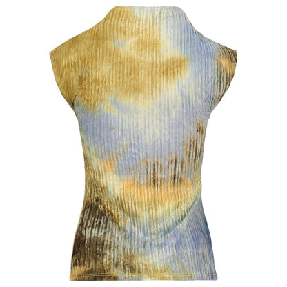 Tank Top by Desigual for women in stretch polyester yellow showcases a perennial silhouette, artfully detailed with a design and a perennial .