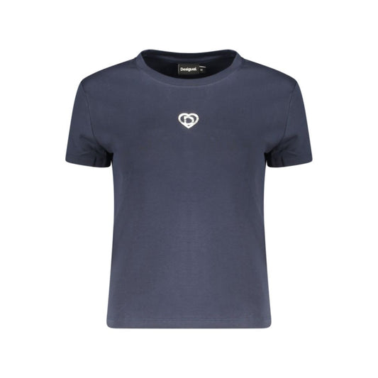 T-Shirt by Desigual for women in stretch cotton blue features an on trend silhouette, perfectly showcasing a on trend and for an elevated aesthetic.