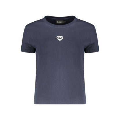T-Shirt by Desigual for women in stretch cotton blue features a plush silhouette, showcasing a sophisticated and for a truly plush finish.