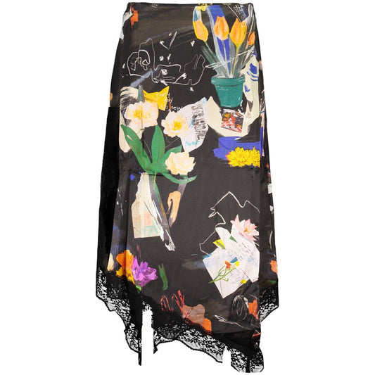 Skirt by Desigual for women in polyamide black showcases a dramatic silhouette, artfully capturing the essence of the Women's Polyamide Skirt in a dramatic cut for a refined look.