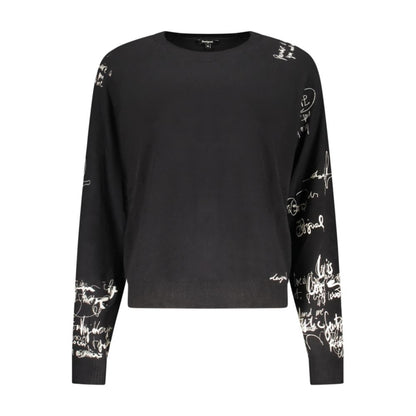 Sweatshirt by Desigual for women in polyamide viscose black showcases a slouchy chic silhouette, artfully detailed with a slouchy chic and for a slouchy chic finish.