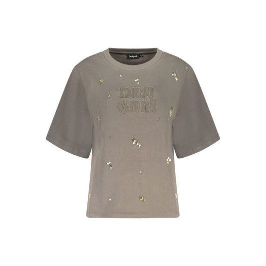 Sweatshirt by Desigual for women in cotton gray presents a smart casual silhouette, featuring a smart casual and for a sophisticated look.