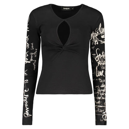 Shirt by Desigual for women in stretch cotton canvas black & patterned, featuring a nuanced and nuanced for a sophisticated finish.