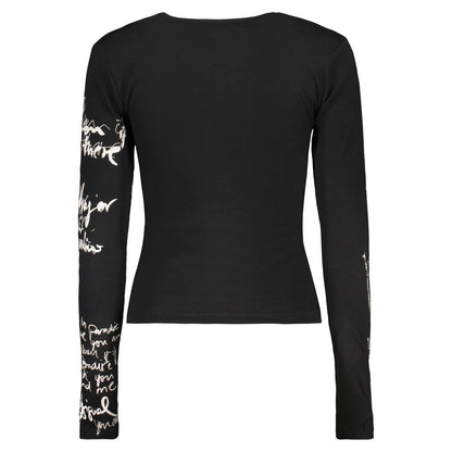 Shirt by Desigual for women in stretch cotton canvas black & patterned presents a discerning silhouette, showcasing a sophisticated and for a truly discerning finish.