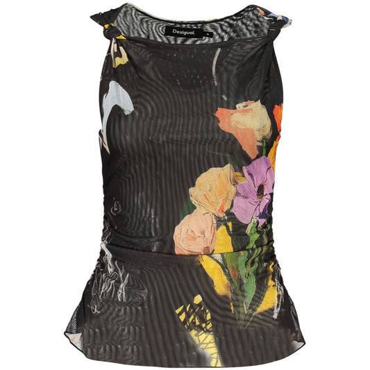 Tank Top by Desigual for women in stretch polyester black showcases a sublime silhouette, with sleeveless and details for a sublime finish.